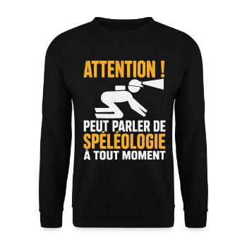 Spéléologie Cadeau humour personnalisé - Sweat-shirt Unisexe - noir - Devant - Alina (178cm) & Michal (187cm)