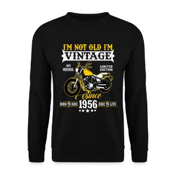 Cadeau d’anniversaire vintage de moto de 1956 - Sweat-shirt Unisexe - noir - Devant - Alina (178cm) & Michal (187cm)