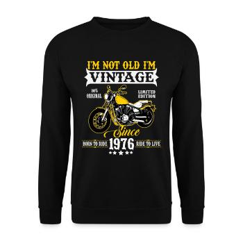 1976 Vintage Vintage Motorcycle Birthday Gift - Unisex Sweatshirt - black - Front - Alina (178cm) & Michal (187cm)