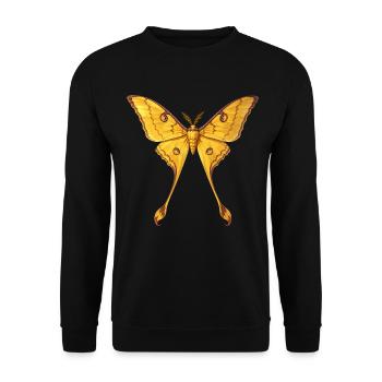 Comet Moth Argema mittrei Anime Style - Unisex Sweatshirt - black - Front - Alina (178cm) & Michal (187cm)
