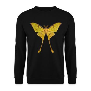 Comet Moth Argema mittrei - Unisex Sweatshirt - black - Front - Alina (178cm) & Michal (187cm)