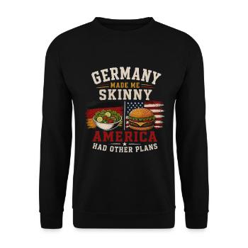 German American Origin and Tradition - Unisex Sweatshirt - black - Front - Alina (178cm) & Michal (187cm)
