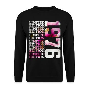 LIMITED EDITION 1976 - 50 JAHRE - 50. GEBURTSTAG - Unisex Pullover - Schwarz - Vorne - Alina (178cm) & Michal (187cm)