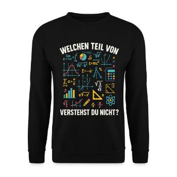 Mathe Spruch Welchen Teil Verstehst Du Nicht? - Unisex Pullover - Schwarz - Vorne - Alina (178cm) & Michal (187cm)