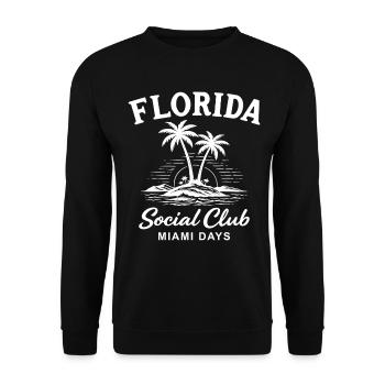 Florida Social Club Miami Days - Unisex Pullover - Schwarz - Vorne - Alina (178cm) & Michal (187cm)