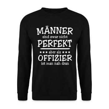 Offizier Männer - Unisex Pullover - Schwarz - Vorne - Alina (178cm) & Michal (187cm)
