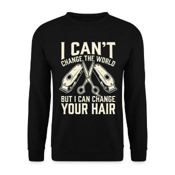 I can change your hair - Unisex Sweatshirt - black - Front - Alina (178cm) & Michal (187cm)