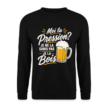 Bière Cadeau humour personnalisé - Sweat-shirt Unisexe - noir - Devant - Alina (178cm) & Michal (187cm)