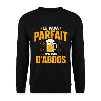 Papa Parfait Cadeau humour personnalisé - Sweat-shirt Unisexe - noir - Devant - Alina (178cm) & Michal (187cm)