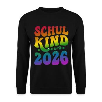 Schoolchild 2026 | Rainbow Style | School enrollment - Unisex Sweatshirt - black - Front - Alina (178cm) & Michal (187cm)
