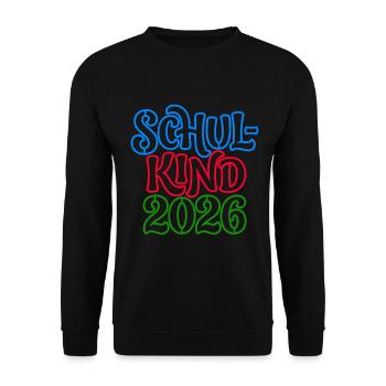 Schoolchild 2026 | Neon Optics | School enrollment - Unisex Sweatshirt - black - Front - Alina (178cm) & Michal (187cm)