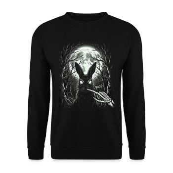 Skeleton Boop Creepy Cute Bunny Goth - Unisex Sweatshirt - black - Front - Alina (178cm) & Michal (187cm)