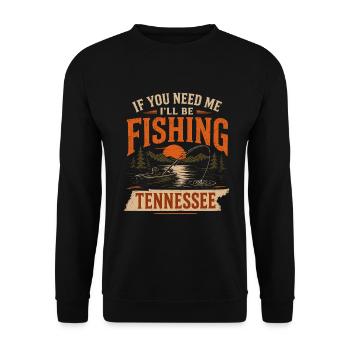 Angeln am Tennessee See für Fischer - Unisex Pullover - Schwarz - Vorne - Alina (178cm) & Michal (187cm)