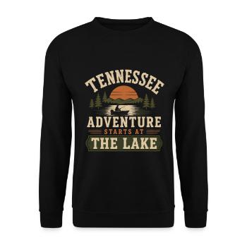 Tennessee Angeln Fischer See und Fisch - Unisex Pullover - Schwarz - Vorne - Alina (178cm) & Michal (187cm)