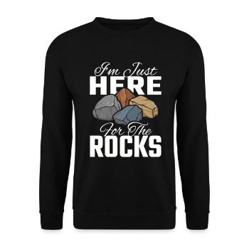 Don de collectionneur de pierres juste ici pour The Rocks - Sweat-shirt Unisexe - noir - Devant - Alina (178cm) & Michal (187cm)