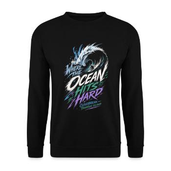 Cloudbreak Tavarua Surfing - Unisex Sweatshirt - black - Front - Alina (178cm) & Michal (187cm)