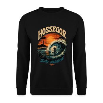 Hossegor Surfing - Sweat-shirt Unisexe - noir - Devant - Alina (178cm) & Michal (187cm)