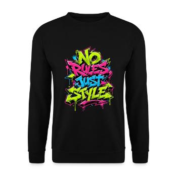 No Rules Just Style - Unisex Pullover - Schwarz - Vorne - Alina (178cm) & Michal (187cm)