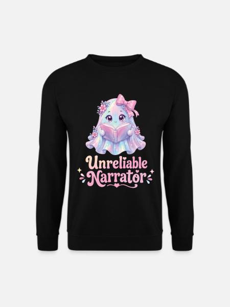 Unzuverlässiger Erzähler, Buchliebhaber, Autor Halloween - Unisex Pullover - Schwarz