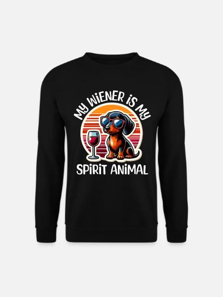 Dackel Wein - Unisex Pullover - Schwarz