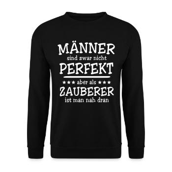 Zauberer Männer - Unisex Pullover - Schwarz - Vorne - Alina (178cm) & Michal (187cm)