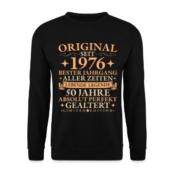 50. Geburtstag Lebende Legende Baujahr 1976 - Unisex Pullover - Schwarz - Vorne - Alina (178cm) & Michal (187cm)