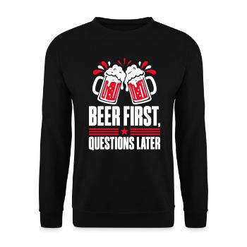 Bierfan Biergarten Bierliebhaber Geschenk - Unisex Pullover - Schwarz - Vorne - Alina (178cm) & Michal (187cm)