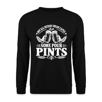 Bierfan Brauerei Bierliebhaber Geschenk - Unisex Pullover - Schwarz - Vorne - Alina (178cm) & Michal (187cm)