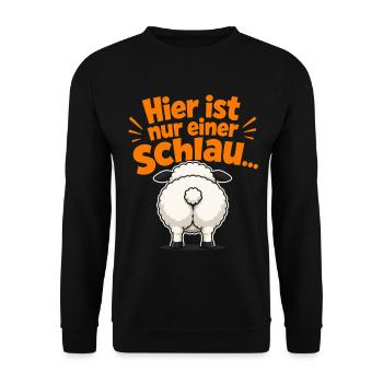 Schaf Schlau Vorne - Unisex Pullover - Schwarz - Vorne - Alina (178cm) & Michal (187cm)
