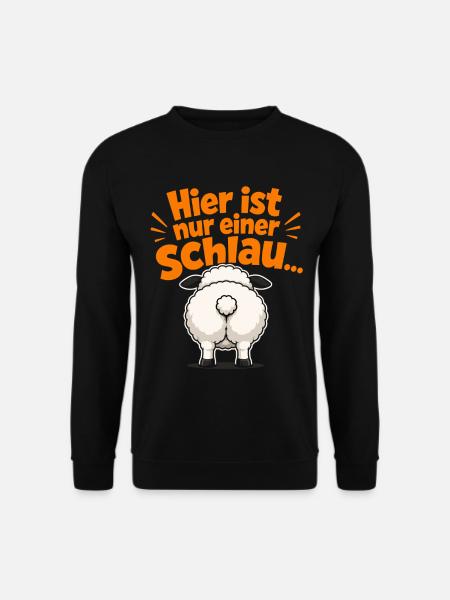Schaf Schlau Vorne - Unisex Pullover - Schwarz