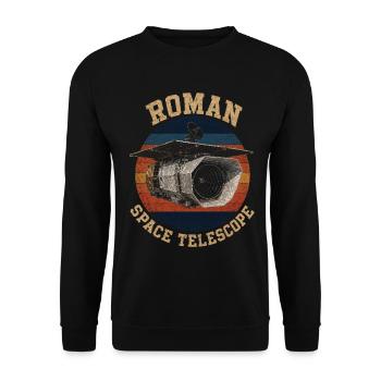 Astronomisches Wissenschaftsuniversum des römischen Weltraumteleskops - Unisex Pullover - Schwarz - Vorne - Alina (178cm) & Michal (187cm)