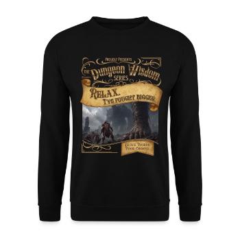 Ich habe größer gekämpft - Unisex Pullover - Schwarz - Vorne - Alina (178cm) & Michal (187cm)