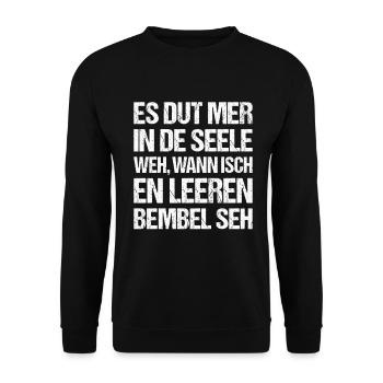 Frankfurt Hessen Bembel Apfelwein Spruch Dialekt - Unisex Pullover - Schwarz - Vorne - Alina (178cm) & Michal (187cm)