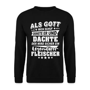 Fleischer - Unisex Pullover - Schwarz - Vorne - Alina (178cm) & Michal (187cm)