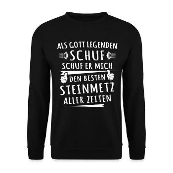 Steinmetz - Unisex Pullover - Schwarz - Vorne - Alina (178cm) & Michal (187cm)
