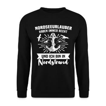 Nordstrand Sprüche - Unisex Pullover - Schwarz - Vorne - Alina (178cm) & Michal (187cm)