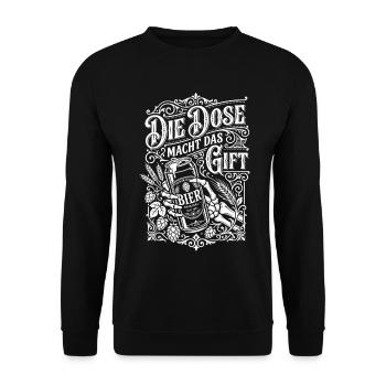 Bier - Die Dose macht das Gift | Wortspiel - Unisex Pullover - Schwarz - Vorne - Alina (178cm) & Michal (187cm)
