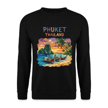 Phuket Thailand - Unisex Pullover - Schwarz - Vorne - Alina (178cm) & Michal (187cm)