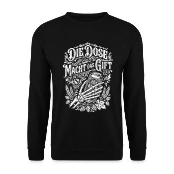 Bier - Die Dose macht das Gift | Wortspiel - Unisex Pullover - Schwarz - Vorne - Alina (178cm) & Michal (187cm)
