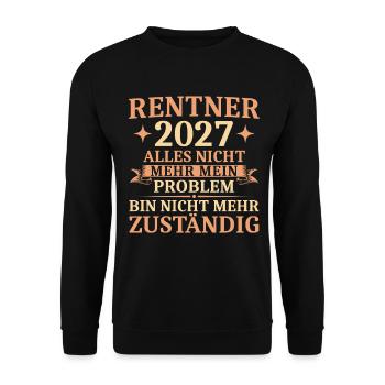 Rentner 2027 Abschiedsgeschenk Kollege Ruhestand - Unisex Pullover - Schwarz - Vorne - Alina (178cm) & Michal (187cm)