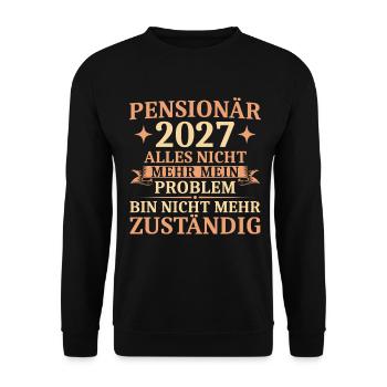 Pensionär 2027 Abschiedsgeschenk Kollege Pension - Unisex Pullover - Schwarz - Vorne - Alina (178cm) & Michal (187cm)