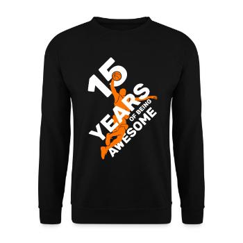 BASKETBALLER 15 JAHRE BASKETBALL 15. GEBURTSTAG - Unisex Pullover - Schwarz - Vorne - Alina (178cm) & Michal (187cm)