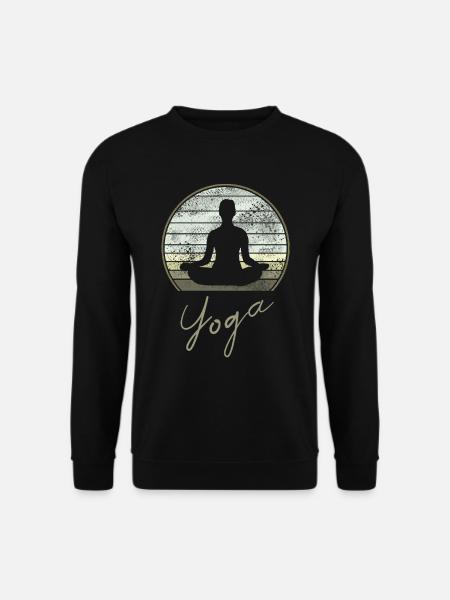 Yoga Vintage Design für Meditation oder Pilates - Unisex Pullover - Schwarz