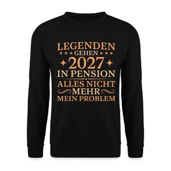 Pensionär 2027 Abschied Beamter Pension Geschenk - Unisex Pullover - Schwarz - Vorne - Alina (178cm) & Michal (187cm)