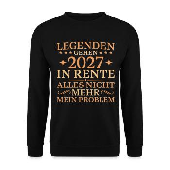 Rentner 2027 Abschied Kollege Ruhestand - Unisex Pullover - Schwarz - Vorne - Alina (178cm) & Michal (187cm)