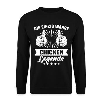 Chicken - Unisex Pullover - Schwarz - Vorne - Alina (178cm) & Michal (187cm)