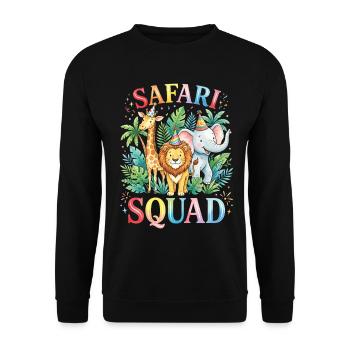 Safari Squad Zoo Tierliebhaber - Unisex Pullover - Schwarz - Vorne - Alina (178cm) & Michal (187cm)