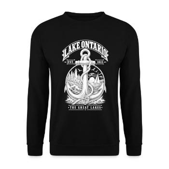 Lake Ontario Great Lakes - Unisex Pullover - Schwarz - Vorne - Alina (178cm) & Michal (187cm)