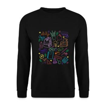 Lehrer Geschenk Schule Unterricht Lehrer Design - Unisex Pullover - Schwarz - Vorne - Alina (178cm) & Michal (187cm)