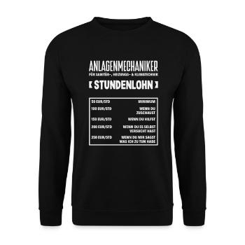 Anlagenmechaniker SHK Sanitär Heizung Handwerk - Unisex Pullover - Schwarz - Vorne - Alina (178cm) & Michal (187cm)